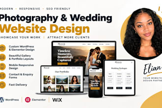 design wedding photography website photography portfolio elementor website