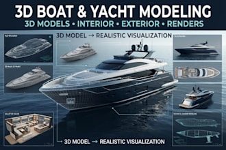 create 3d boat yacht models, renders and naval architecture designs