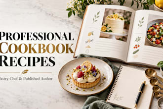 write professional cookbook recipes as a pastry chef