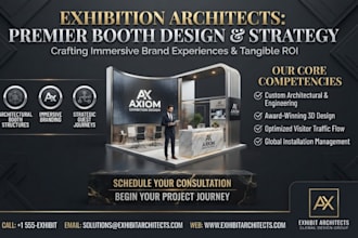 create an eye catching trade show booth backdrop or exhibition design