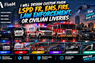 design custom fivem lspdfr ems, fire, law enforcement, or civilian liveries