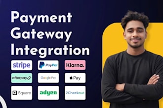 integrate stripe, paypal, klarna and credit card payment gateway