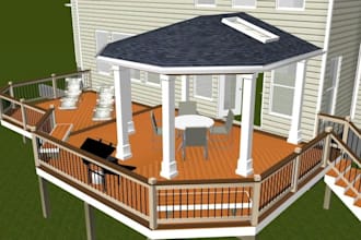 design deck, screened porch, pergola and patio for permit approval