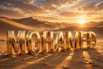create luxury golden 3d name
