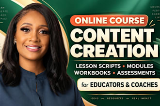 create online course content, course curriculum, lesson scripts, ai video course