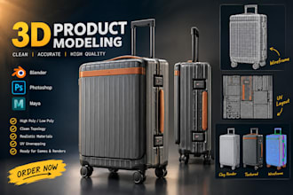 create 3d product model with clean uv and realistic texture