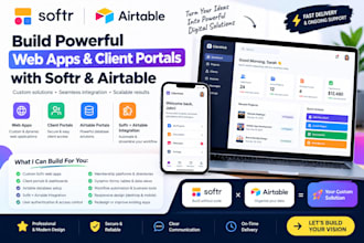 build softr webapp, client portal, airtable portal and softr integration