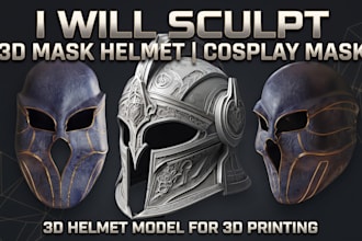 sculpt 3d mask helmet cosplay mask 3d helmet model for 3d printing