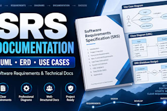 create srs documentation, uml diagrams, erd and use cases
