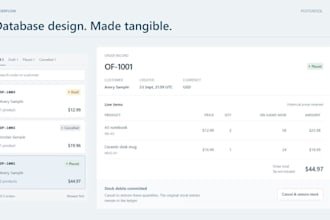 design postgresql databases and integrate them with your backend