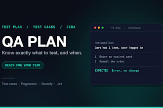 write a complete QA test plan and test cases for your app