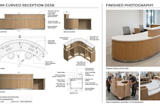 diy reception desk, woodworking plan furniture counter fabrication shop drawing