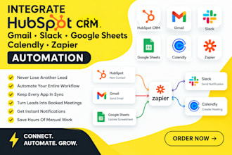 integrate hubspot crm gmail slack google sheets calendly zapier automation