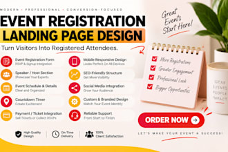 design an event registration landing page with rsvp and signup form