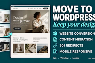 clone website, convert wix to wordpress, webflow or lovable to wordpress