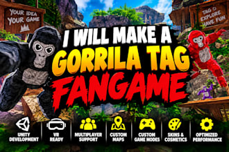 develop custom gorilla tag fangame for unity VR multiplayer gorilla tag fan game
