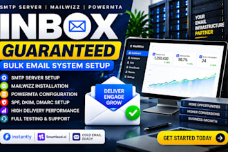 setup SMTP server mailwizz powermta bulk email delivery system