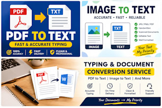 do pdf to word, typing and data entry
