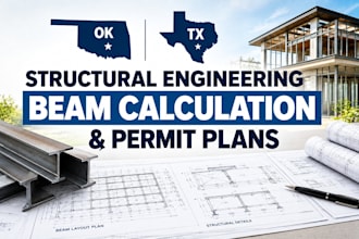 prepare ok and texas structural engineerings beam calculation and permit plans