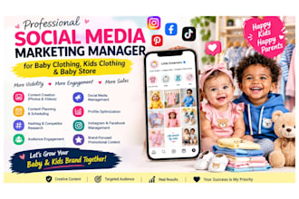 your social media marketing manager for baby clothing, kids clothing, baby store