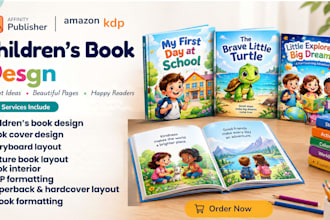 children book design, amazon KDP, book publishing, book cover, layout deign,kdp