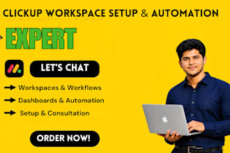 build clickup workspace, dashboard, automation and clickup workflow