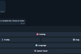 build a telegram shop bot with catalog, cart and order management