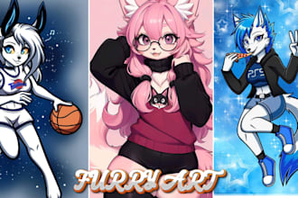 draw fursona nsfw art, furry chibi, anthro comics, pfp, furry badge ref sheet