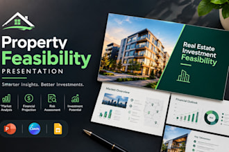 design property feasibility presentation, real estate investment deck