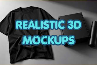create realistic 3d apparel mockup and product packaging mockup design