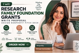 research family foundation grants write proposal design nonprofit pitch deck
