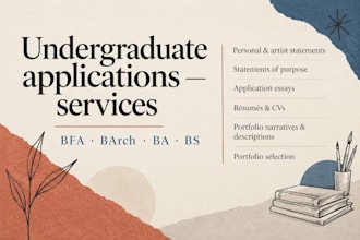 review your undergraduate school application to an art and design school