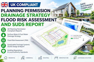 uk planning permission drainage strategy flood risk assessment and suds report