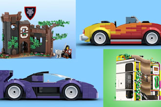 design custom 3d lego model 3d lego car house lego set toys manual instructions