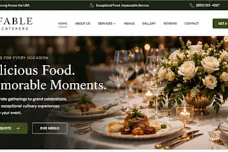 design wix catering website holiday menu food ordering restaurant booking site