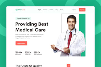 design healthcare website, medical, clinic, dental, doctor, home care website