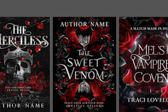 do dark romance book cover, kindle cover, fantasy book cover, ebook cover desigm