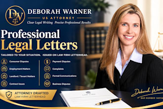 draft a professional legal letter as a US attorney