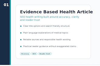 write an evidence based SEO health article