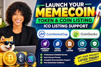 launch memecoin token coin listing ico listing on cmc coingecko cex dex exchg