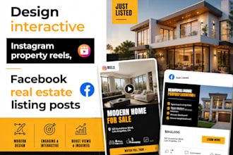 create luxury real estate social media posts, property listing templates ads