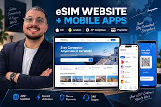 build a professional esim website with ios and android apps