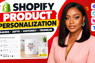 setup shopify product personalization with zakeke, zepto, customily, teeinblue