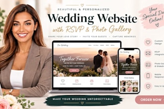 design a beautiful wedding website with rsvp and photo gallery