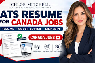write an ats resume for canada jobs, cover letter and linkedin
