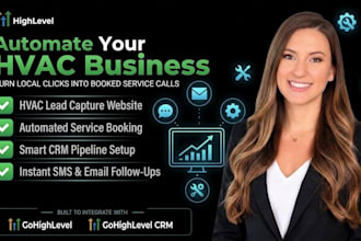 build gohighlevel hvac website ghl booking funnel and crm automation