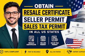 obtain resale certificate, seller permit and sales tax permit in all US states