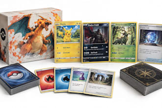 design custom card game, trading card dame, boardgame design card deck