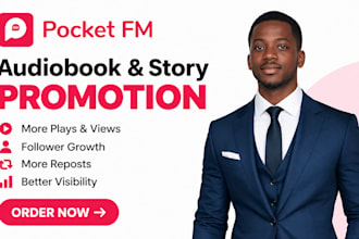 promote your pocket fm audiobook for more plays views followers and reposts