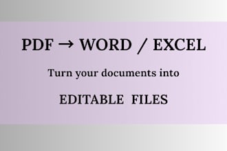 convert PDF or images to editable word or excel files